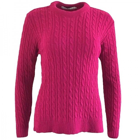 Pure and Natural Cerise Cable Jumper